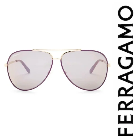 NEW!  Salvatore Ferragamo 60mm Aviator Sunglasses in ‘Quartz Sat’ Shop Salvatore Ferragamo 60mm Aviator Sunglasses on Sale at  main image 3
